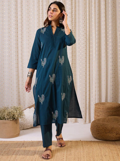 Dhiyona IE Embroidered Pure Cotton Tunic With Trouser