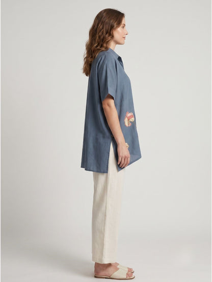 Drona stone embroidery cotton co-ord set