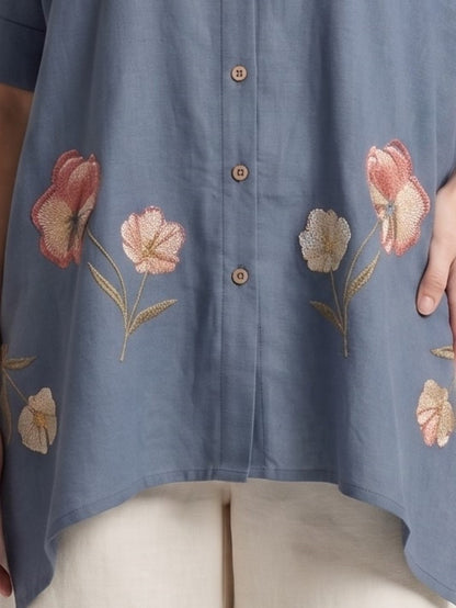 Drona stone embroidery cotton co-ord set