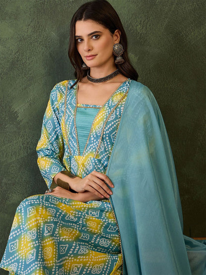 Dhiyona KL Women Printed A-Line Kurta Set