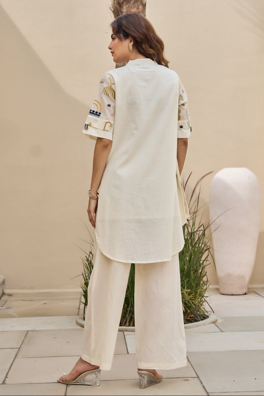 Tatva Alabaster Embroidery Cotton Co-ord Set