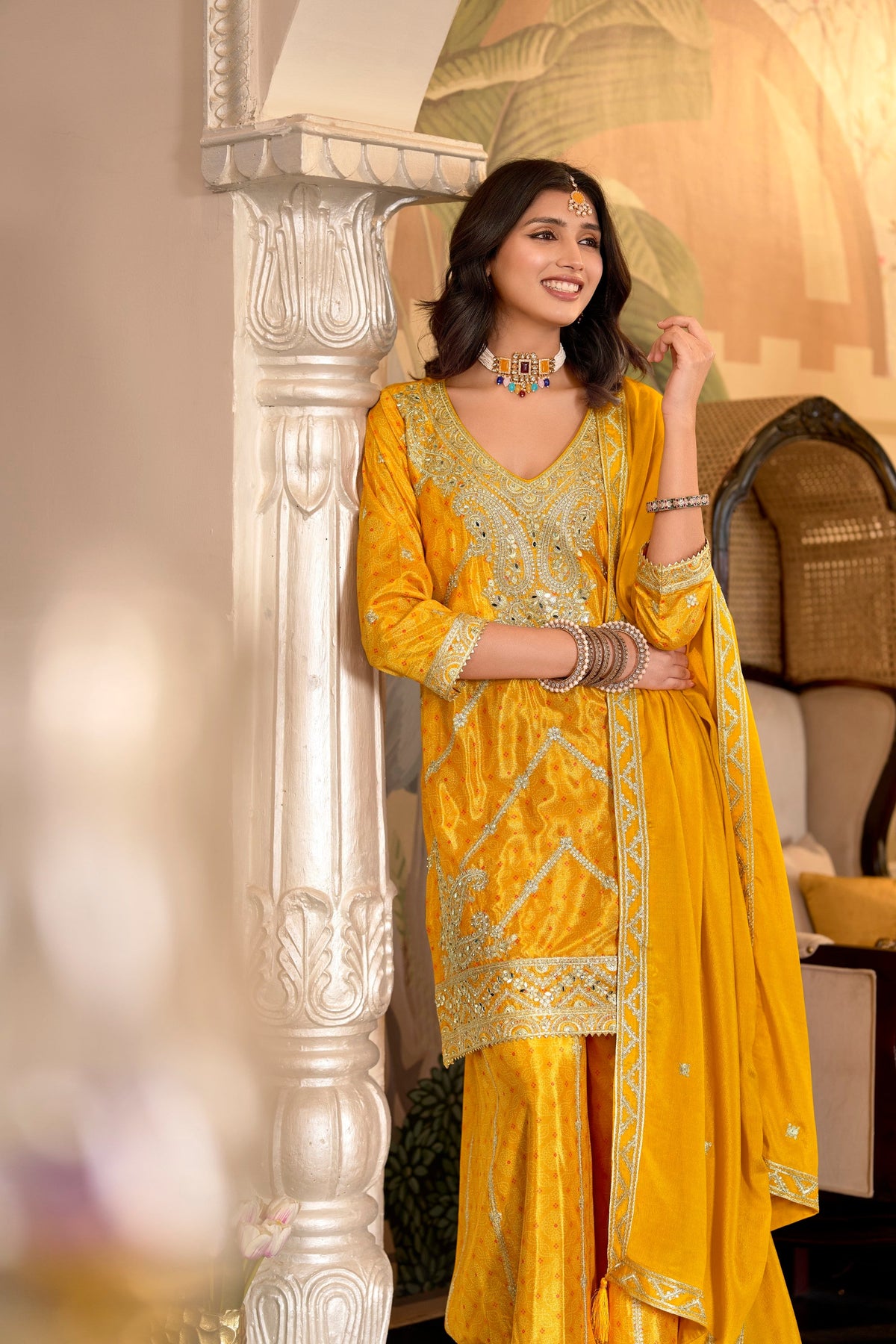 Sreyashi Amber Premium Full Heavy Work Suit set