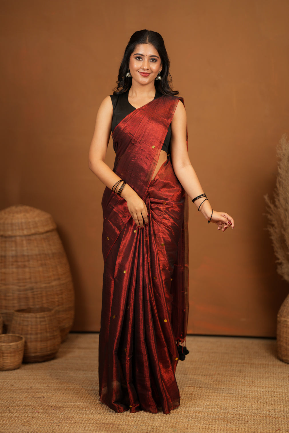 Dhiyona SS Premium Tissue Saree Accented with Siquin Shine