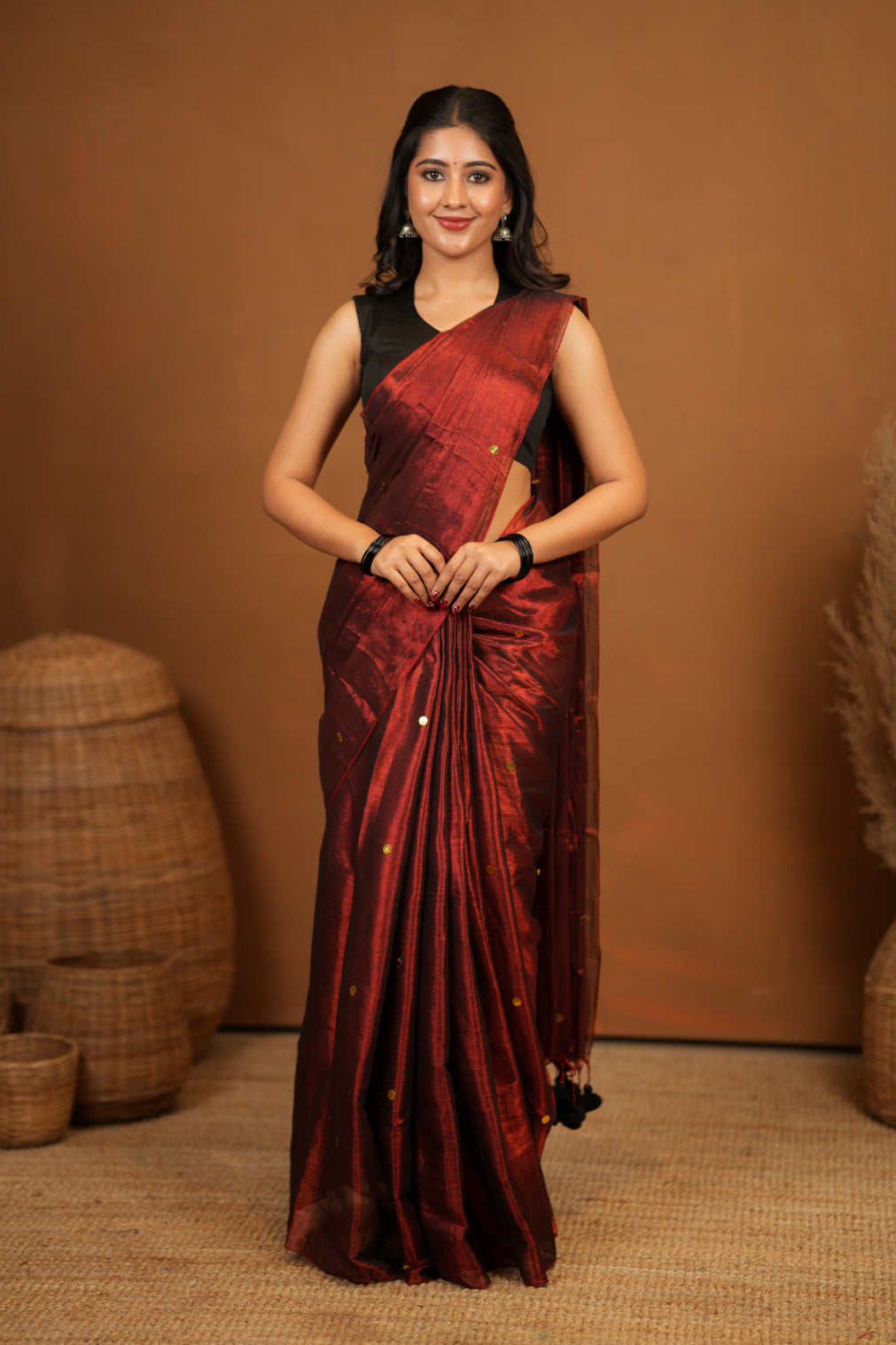 Dhiyona SS Premium Tissue Saree Accented with Siquin Shine