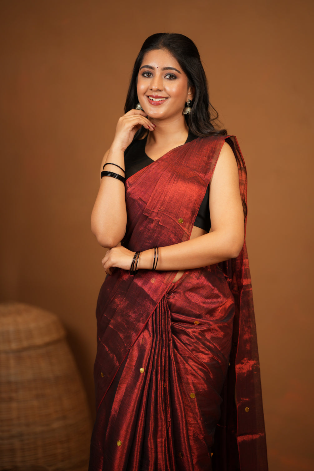 Dhiyona SS Premium Tissue Saree Accented with Siquin Shine
