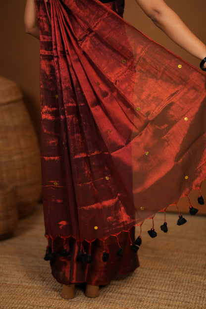 Dhiyona SS Premium Tissue Saree Accented with Siquin Shine