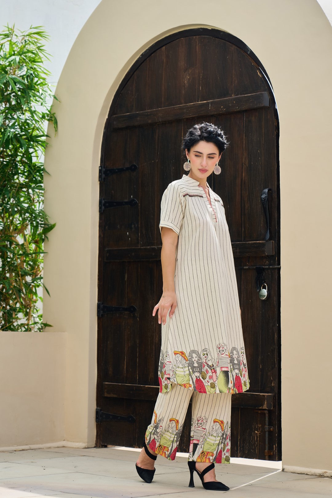 Akira angel embroidery cotton co-ord set