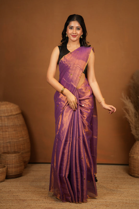 Dhiyona SS Premium Tissue Saree Accented with Siquin Shine