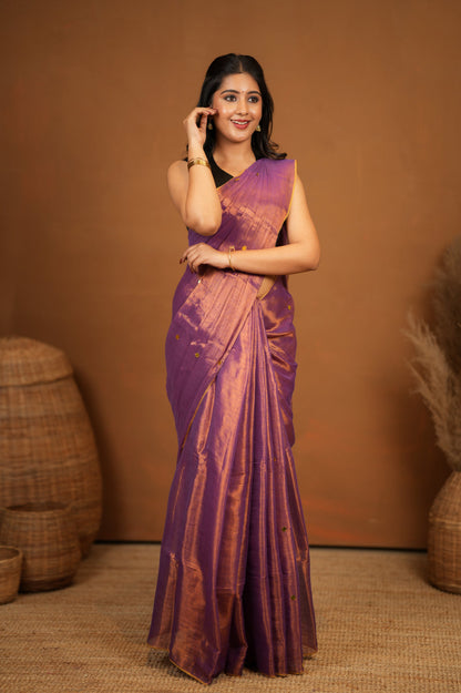 Dhiyona SS Premium Tissue Saree Accented with Siquin Shine