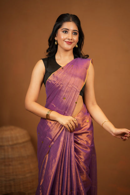 Dhiyona SS Premium Tissue Saree Accented with Siquin Shine