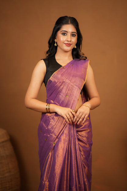 Dhiyona SS Premium Tissue Saree Accented with Siquin Shine