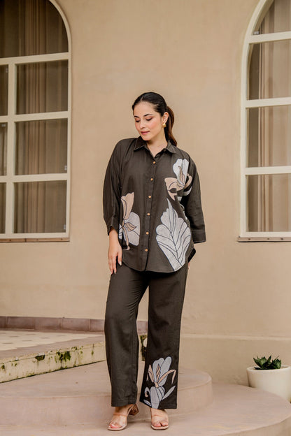 Tatva Mocha Printed Cotton Co-ord Set
