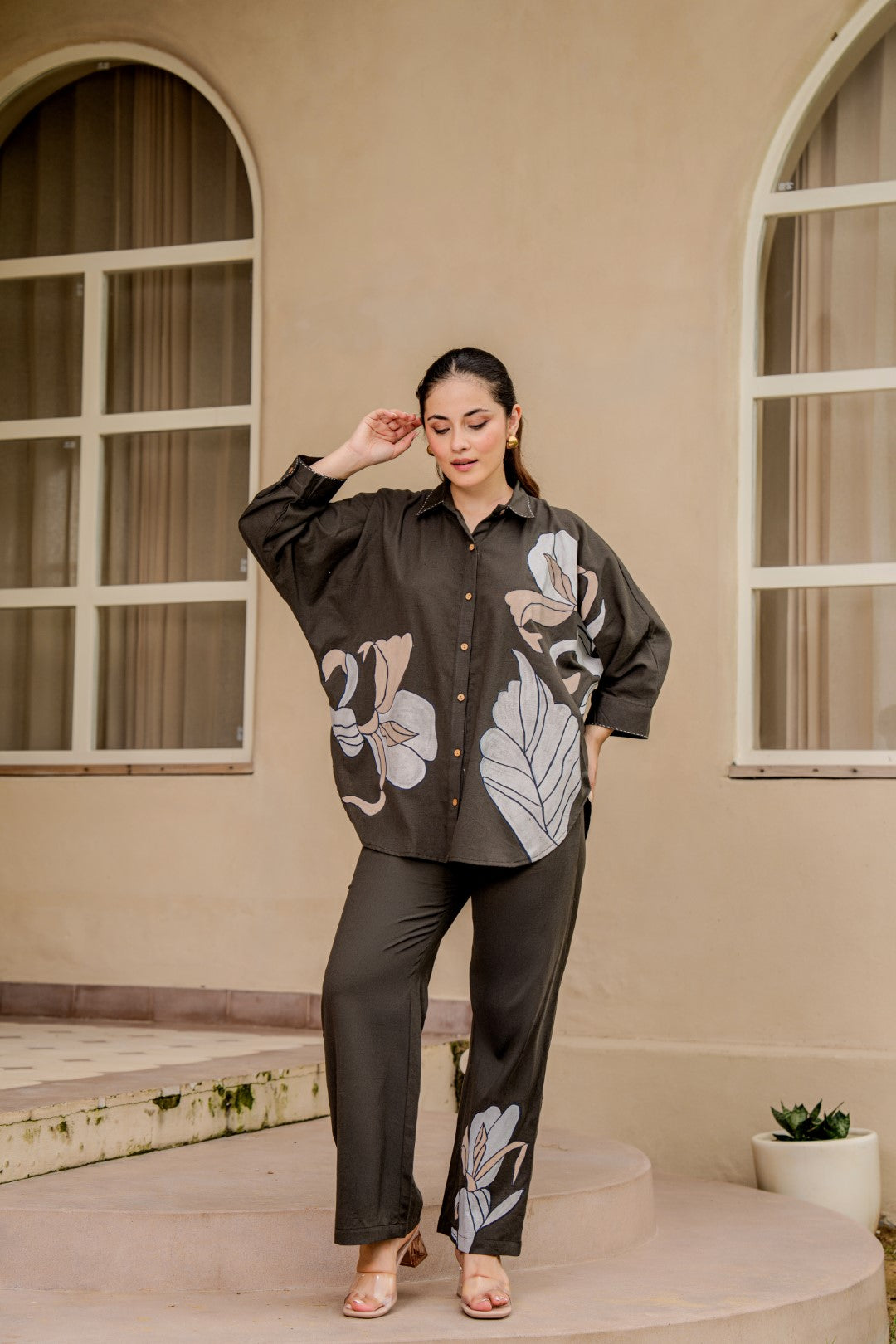Tatva Mocha Printed Cotton Co-ord Set