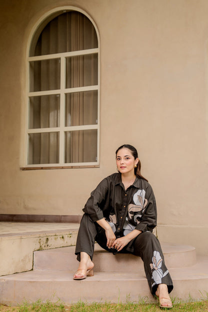Tatva Mocha Printed Cotton Co-ord Set