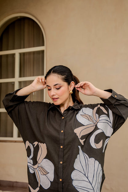 Tatva Mocha Printed Cotton Co-ord Set