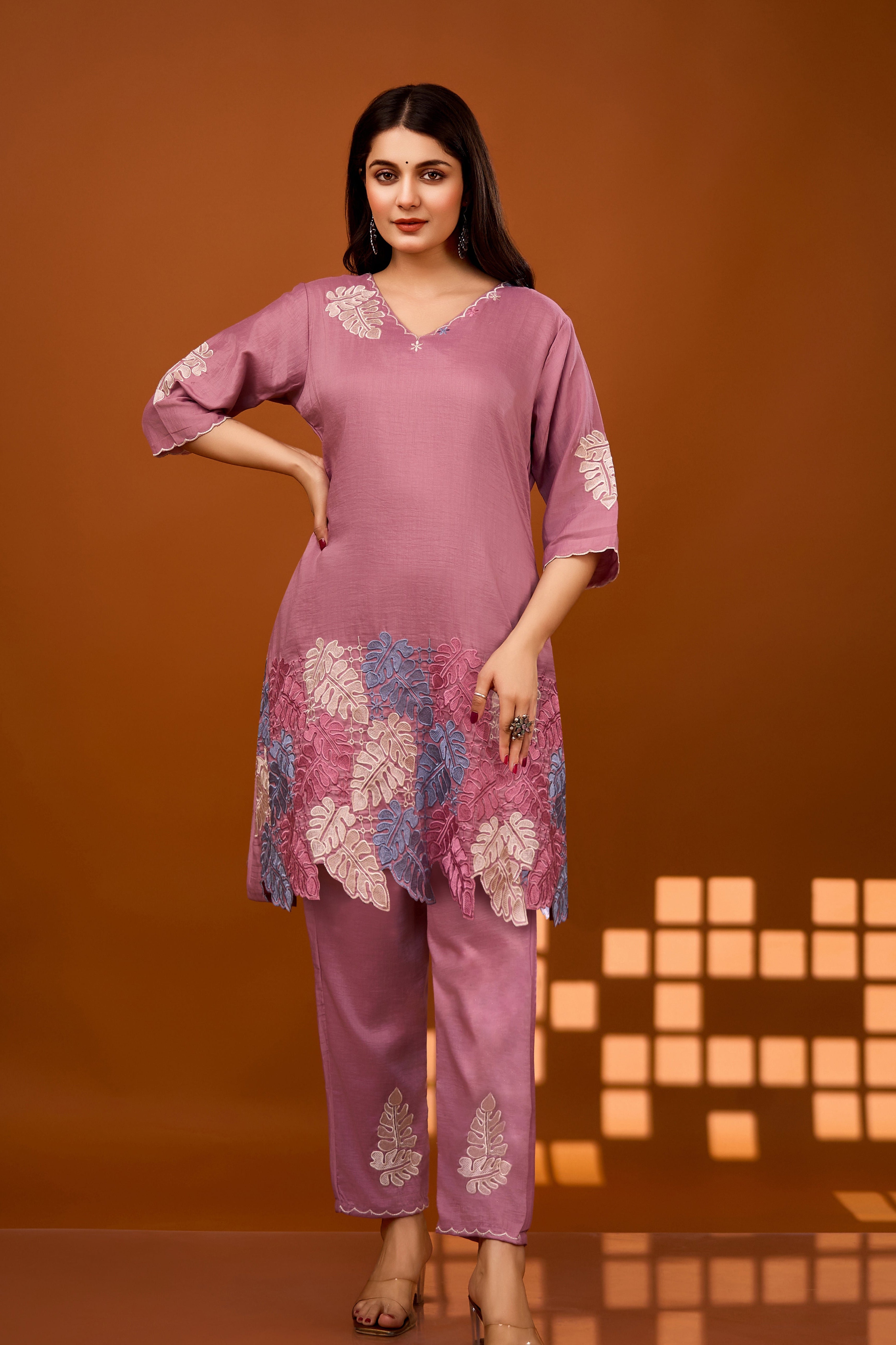 Nivedita Lilac Embrodiered Co-ord Set