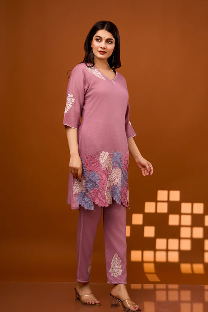 Nivedita Lilac Embrodiered Co-ord Set