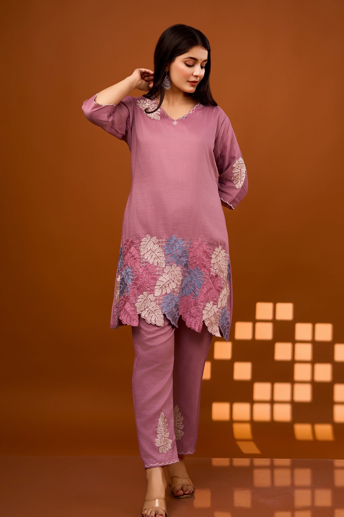 Nivedita Lilac Embrodiered Co-ord Set