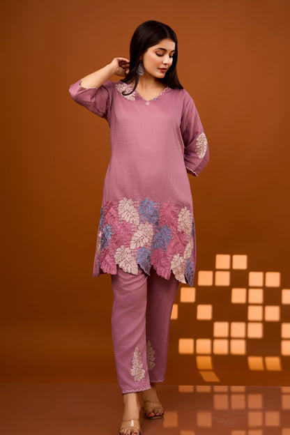 Nivedita Lilac Embrodiered Co-ord Set