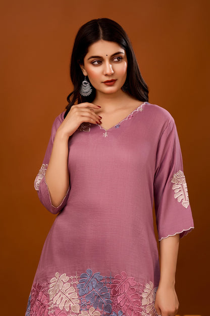 Nivedita Lilac Embrodiered Co-ord Set