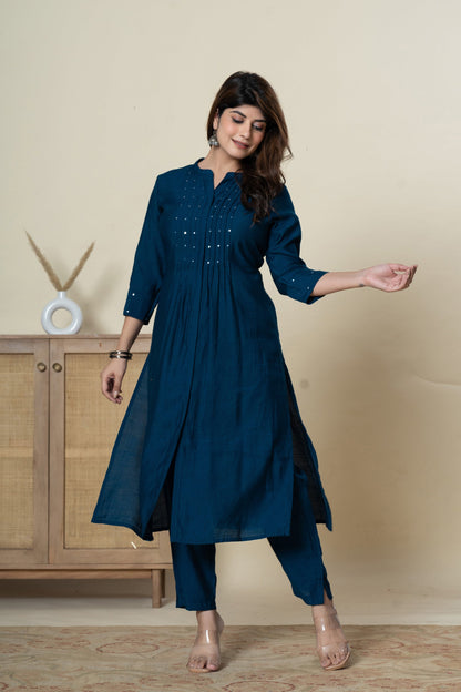 Mika Azure Kurta Pant Set