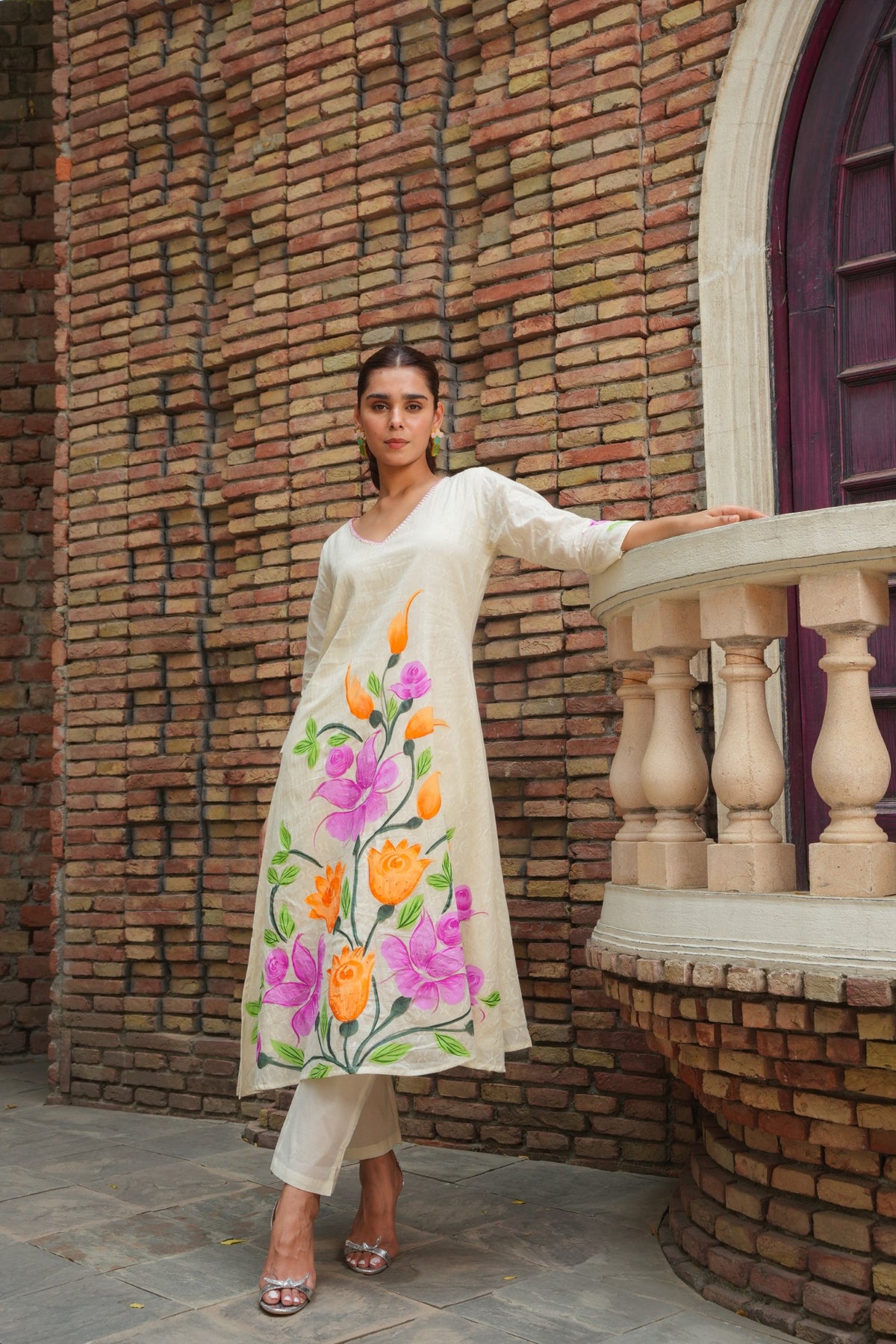 Tiara Floral Cotton Kurta Pant Set