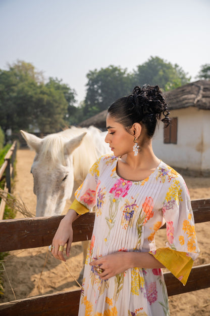 Hemal Amber Floral Cotton Kurta Pant Set