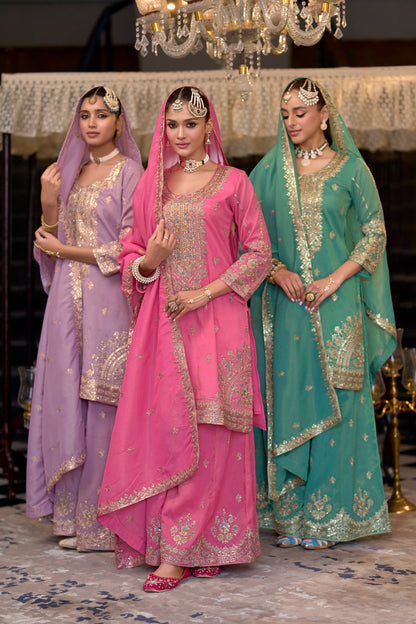 Garva Orchid Full Work Suit Set
