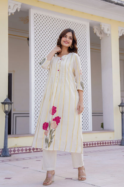 Manjula Walnut Cotton Kurta Pant Set