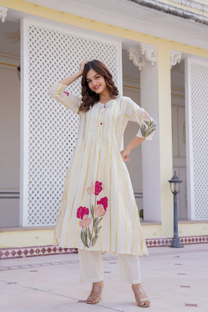 Manjula Walnut Cotton Kurta Pant Set