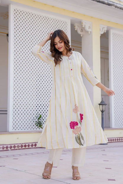 Manjula Walnut Cotton Kurta Pant Set