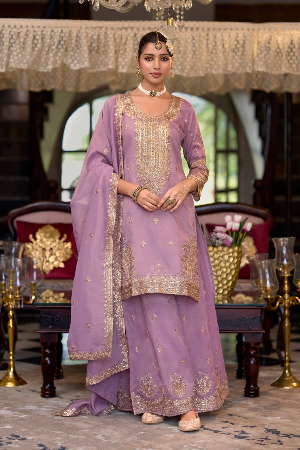 Garva Orchid Full Work Suit Set