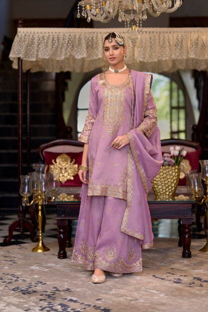 Garva Orchid Full Work Suit Set