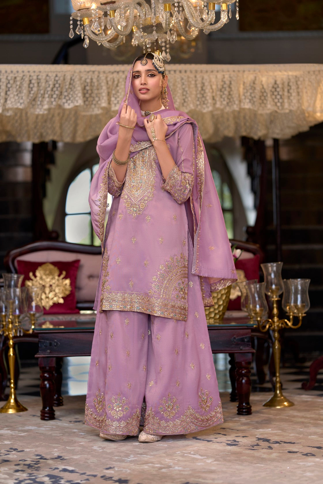 Garva Orchid Full Work Suit Set