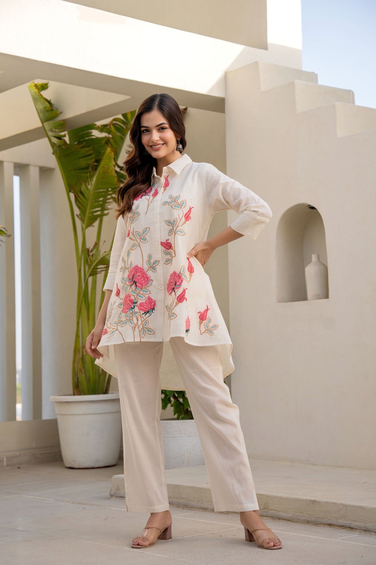 SNEHA BRINK EMBROIDERED COTTON CO-ORD SET