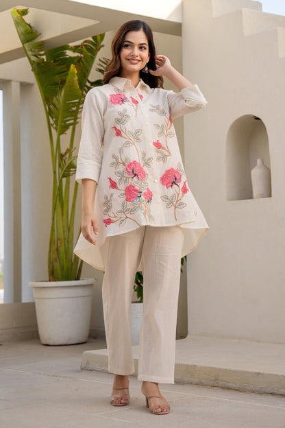 SNEHA BRINK EMBROIDERED COTTON CO-ORD SET