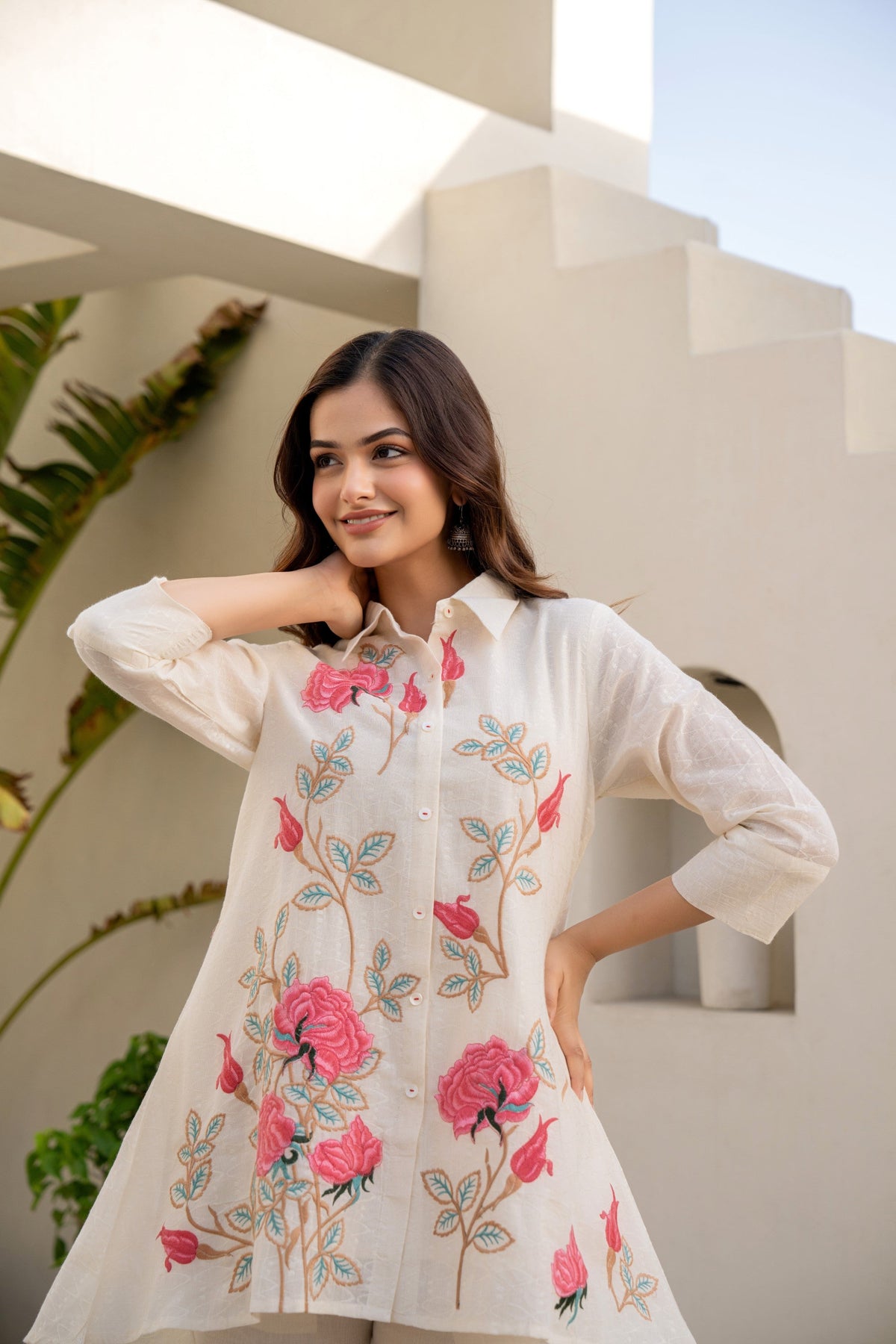 SNEHA BRINK EMBROIDERED COTTON CO-ORD SET