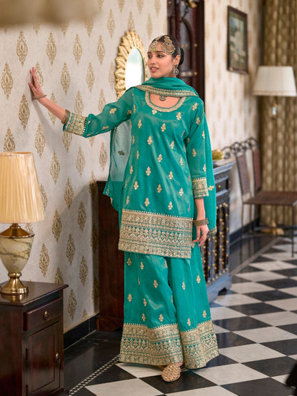 Ashtami fern full work premium suit set