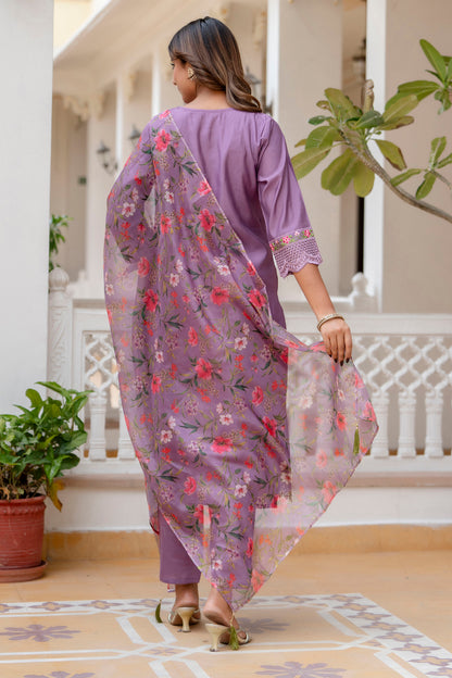 Dhiyona VV Rupa Women Kurta and Pant Sets Viscose Roman Silk Fabric