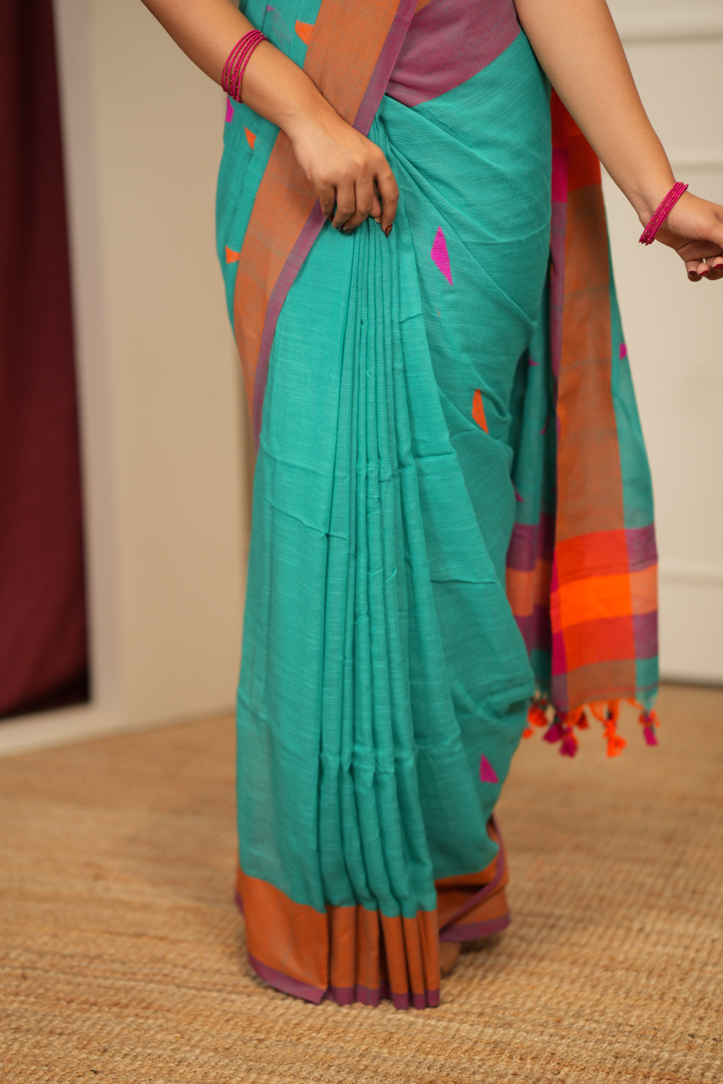 Dhiyona SS Artisan Glow – Sky Handloom Saree