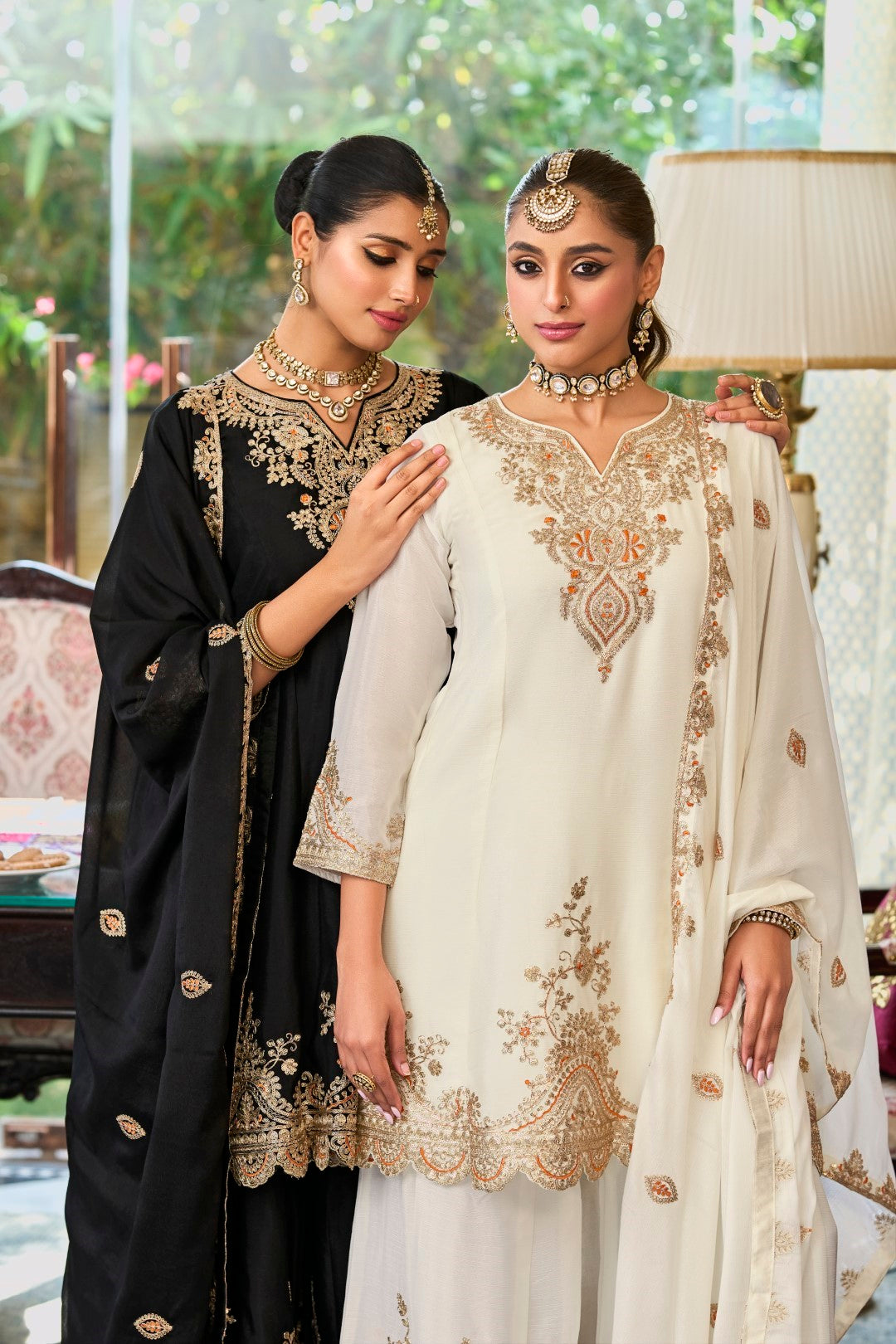 Roshandan pearl full work gharara set