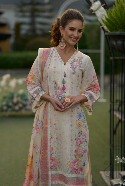 Mariam Pearl embroidery Lawn Suit Set