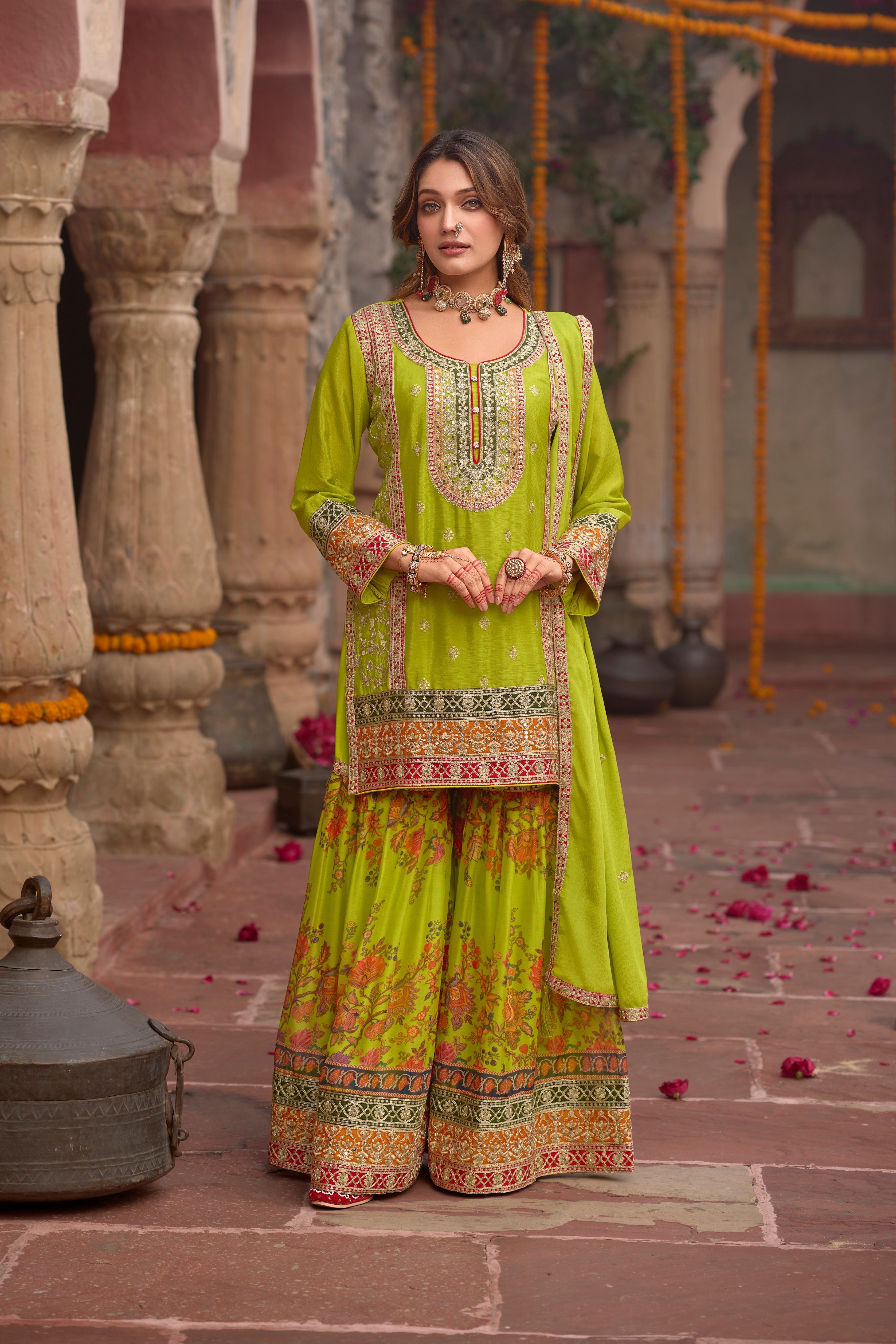 Sarang Fern Full Work Heavy Work Premium Suit Set