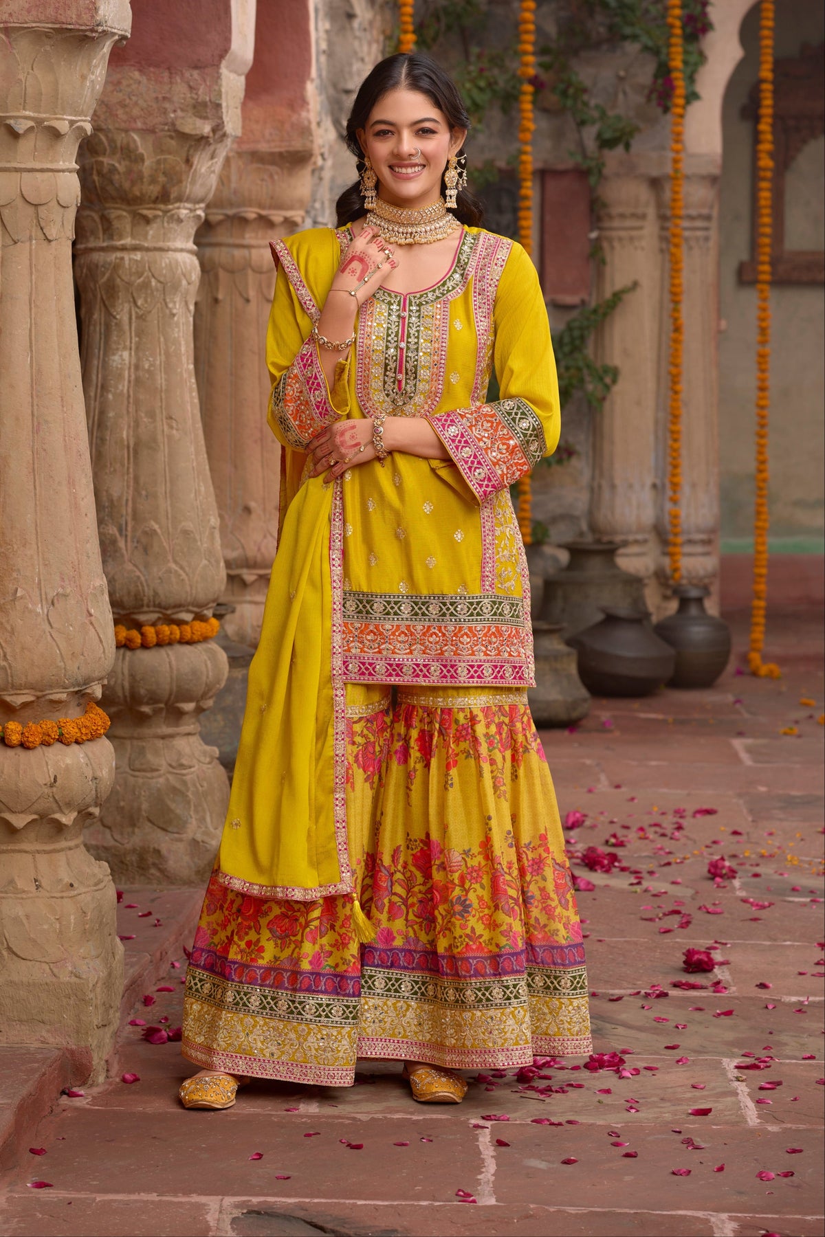 Sarang Amber Full Work Heavy Work Premium Suit Set