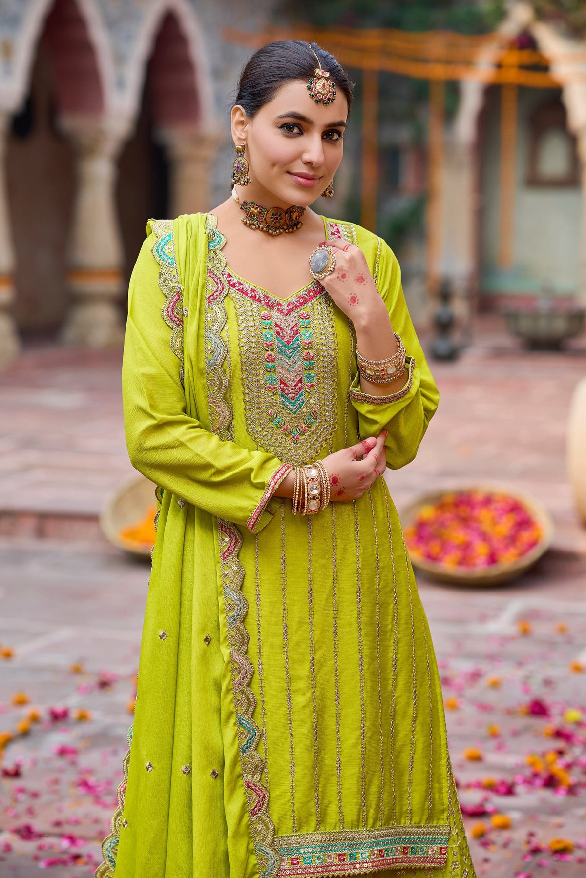 Ganika Fern Full Work Heavy Work Premium Suit Set