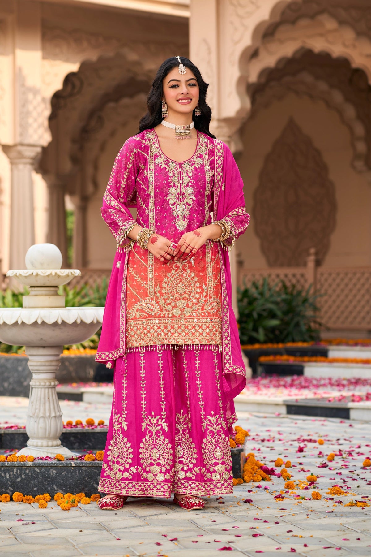 Chaitali Rose Full Heavy Work Suit Set