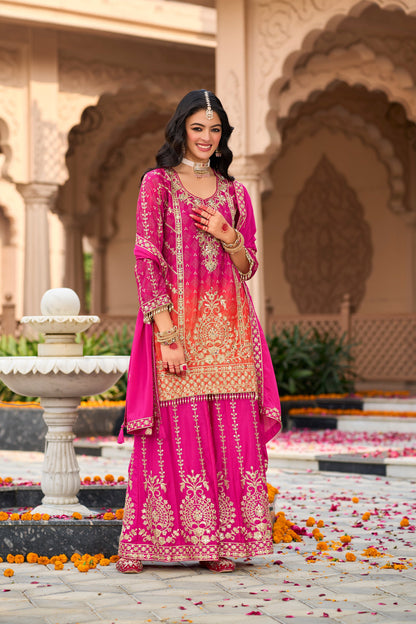 Chaitali Rose Full Heavy Work Suit Set
