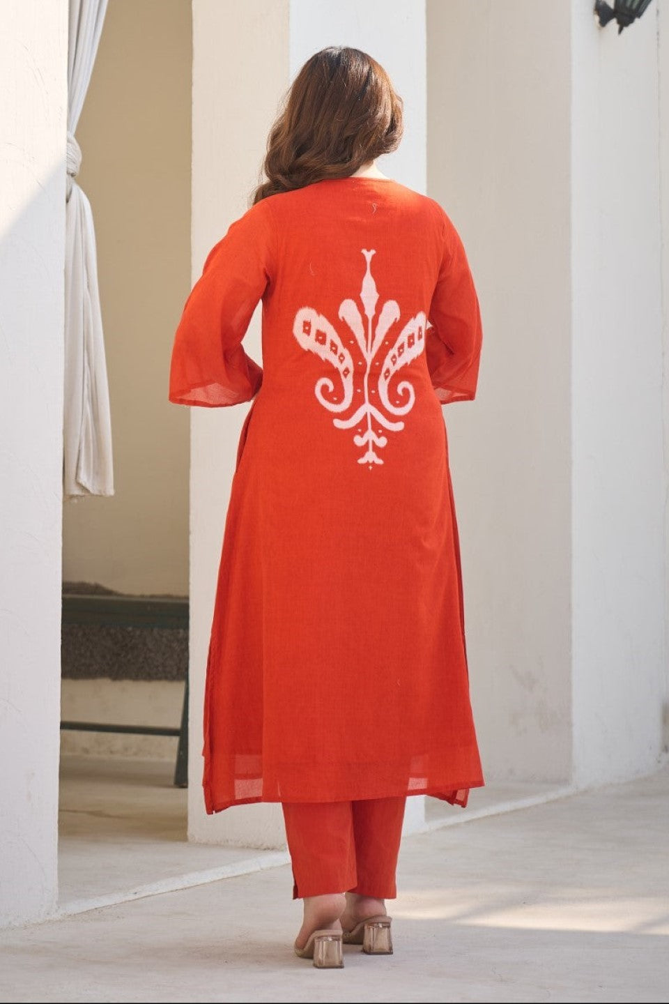 Tatva Apricot Cotton Kurta Pant set
