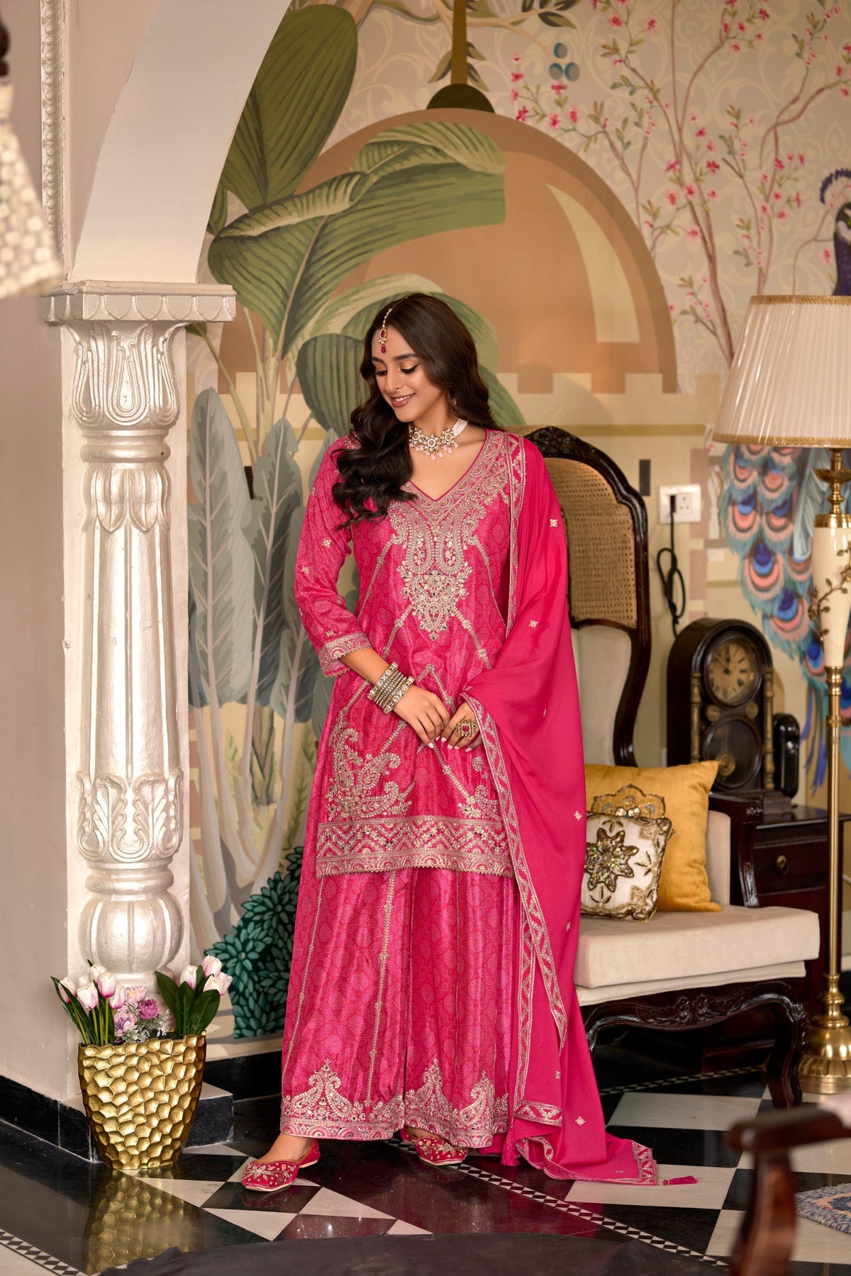 Sreyashi Rose Premium Full Heavy Work Suit set