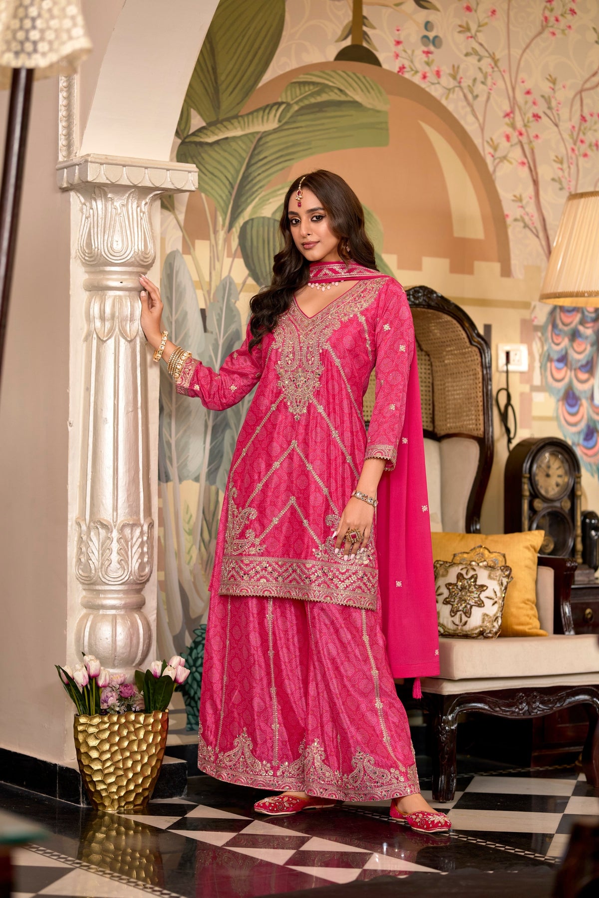 Sreyashi Rose Premium Full Heavy Work Suit set